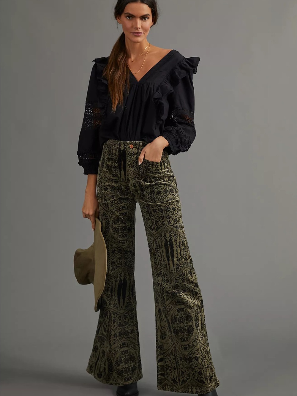 Anthropologie Pilcro  The Carpenter Wide-Leg Corduroy Pants woman’s size 28